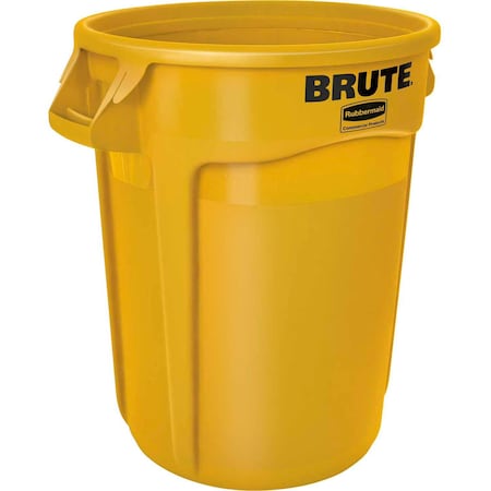 Rubbermaid Commercial RUBBERMAID  Round Container - 44-Gallon Capacity - Yellow FG264360YEL
